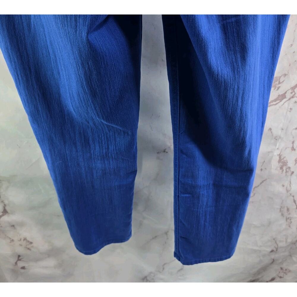 Chicos Pants Women 10 1.5 Cobalt So Slimming Colored Denim Gem Jewel Bling Glam - Picture 9 of 12
